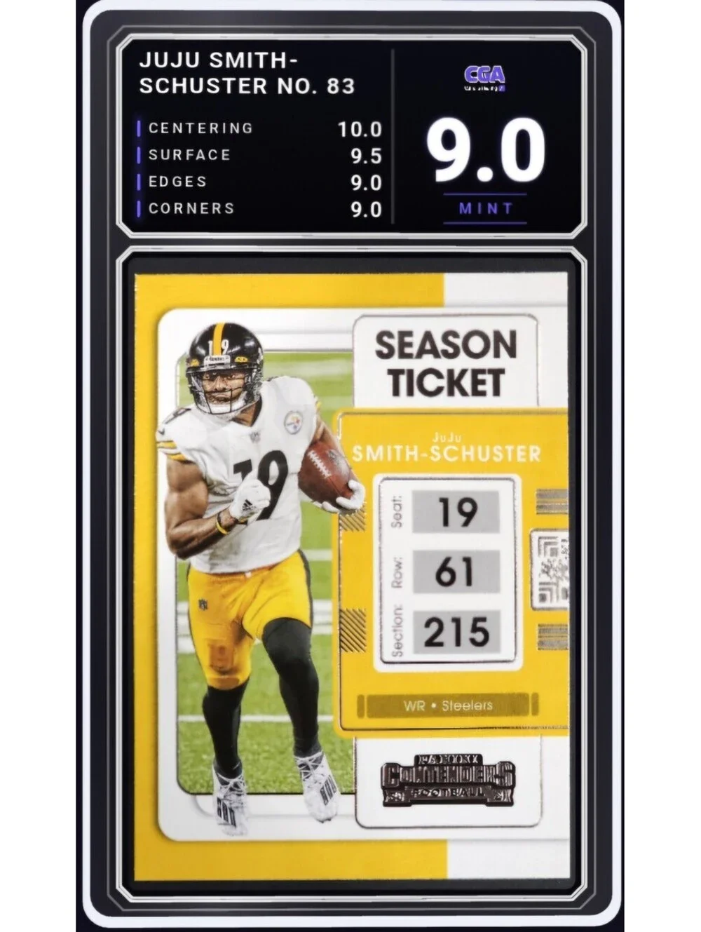 2021 Panini Contenders #83 JuJu Smith-Schuster Steelers - CGA 9.0 Digital Grade